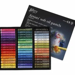Gallery Oljepastellkritor Premium, L: 7 cm, tjocklek 10 mm, mixade färger, 48 st./ 1 förp.