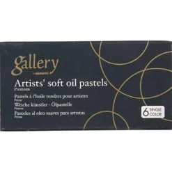 Gallery Oljepastellkritor Premium, L: 7 cm, tjocklek 11 mm, turkosblå (223), 6 st./ 1 förp.
