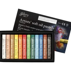 Gallery Oljepastellkritor Premium, L: 7 cm, tjocklek 10 mm, mixade färger, 12 st./ 1 förp.