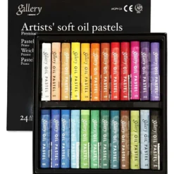Gallery Oljepastellkritor Premium, L: 7 cm, tjocklek 10 mm, mixade färger, 24 st./ 1 förp.