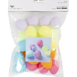 Ägg, H: 4,5 cm, Dia. 3 cm, pastellfärger, 24 st./ 1 förp.