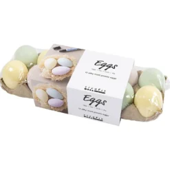 Ägg, H: 6 cm, pastellfärger, 12 st./ 1 förp.