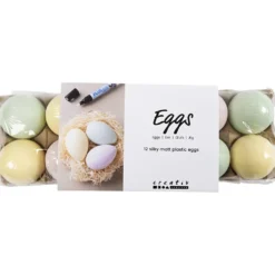 Ägg, H: 6 cm, pastellfärger, 12 st./ 1 förp.