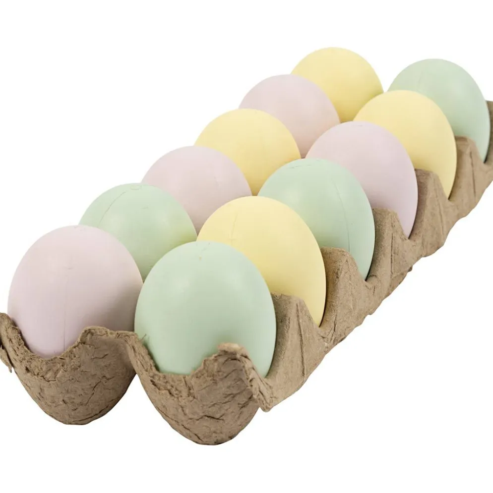 Ägg, H: 6 cm, pastellfärger, 12 st./ 1 förp.