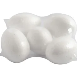 Ägg, H: 6 cm, vit, 5 st./ 1 förp.