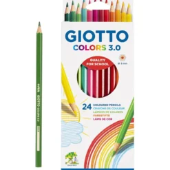 Giotto färgpennor, L: 18 cm, kärna 3 mm, mixade färger, 24 st./ 1 förp.