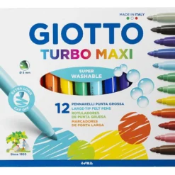 GIOTTO-tuschpennor, spets 5 mm, mixade färger, 12 st./ 1 förp.
