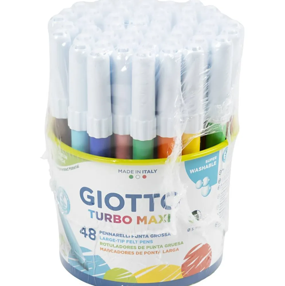 GIOTTO-tuschpennor, spets 5 mm, mixade färger, 48 st./ 1 hink