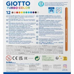 GIOTTO-tuschpennor, spets 2,8 mm, mixade färger, 12 st./ 1 förp.
