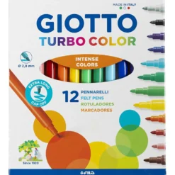 GIOTTO-tuschpennor, spets 2,8 mm, mixade färger, 12 st./ 1 förp.
