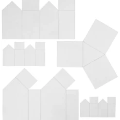 Gjutformar, hus och trekant, H: 6-14,5 cm, tjocklek 0,5 mm, transparent, 5 st./ 1 förp.