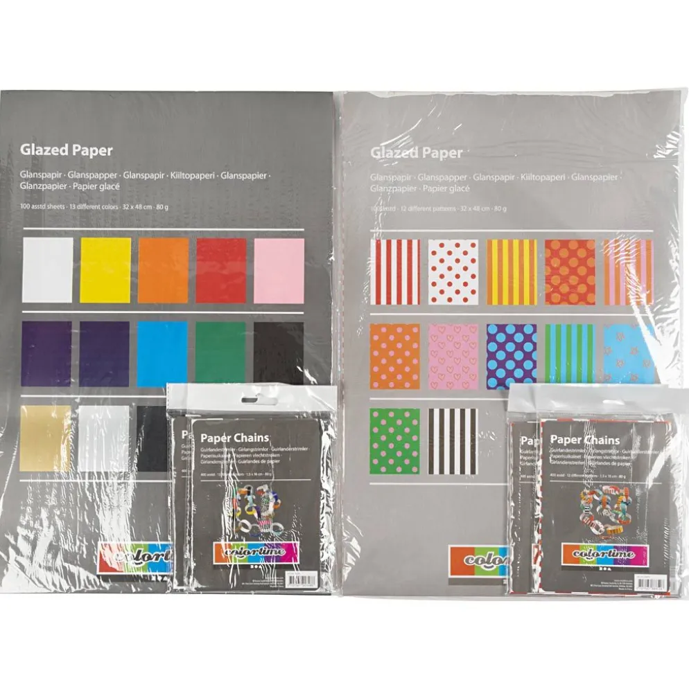Glanspapper, ark 32x40 cm, 80 g, 1 set