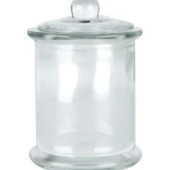 Glasburk med lock, H: 14,5 cm, Dia. 8 cm, 10 st./ 1 förp.