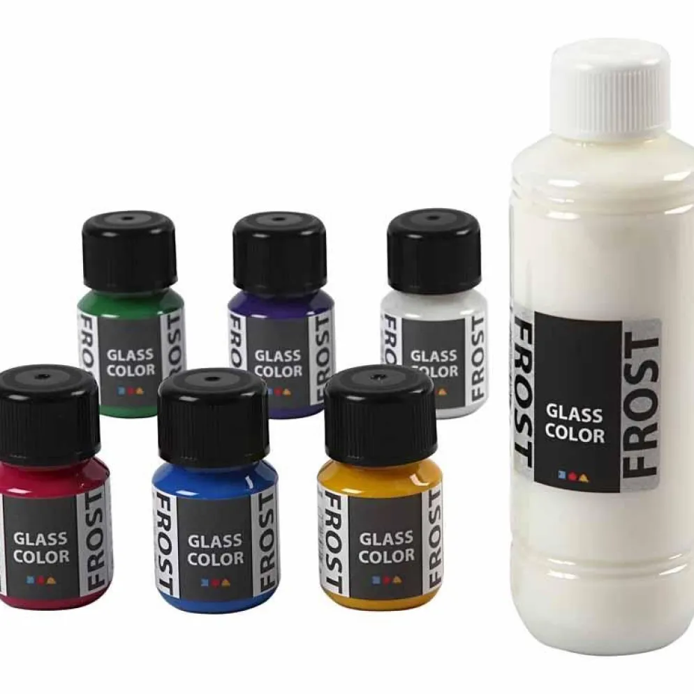 Glasfärg frost, mixade färger, 6x30 ml/ 1 förp.