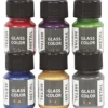 Glasfärg metall, mixade färger, 6x30 ml/ 1 förp.