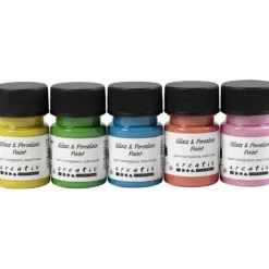 Glas- och porslinsfärg, matt frozen, semi transparent, colorful, 5x30 ml/ 1 förp.