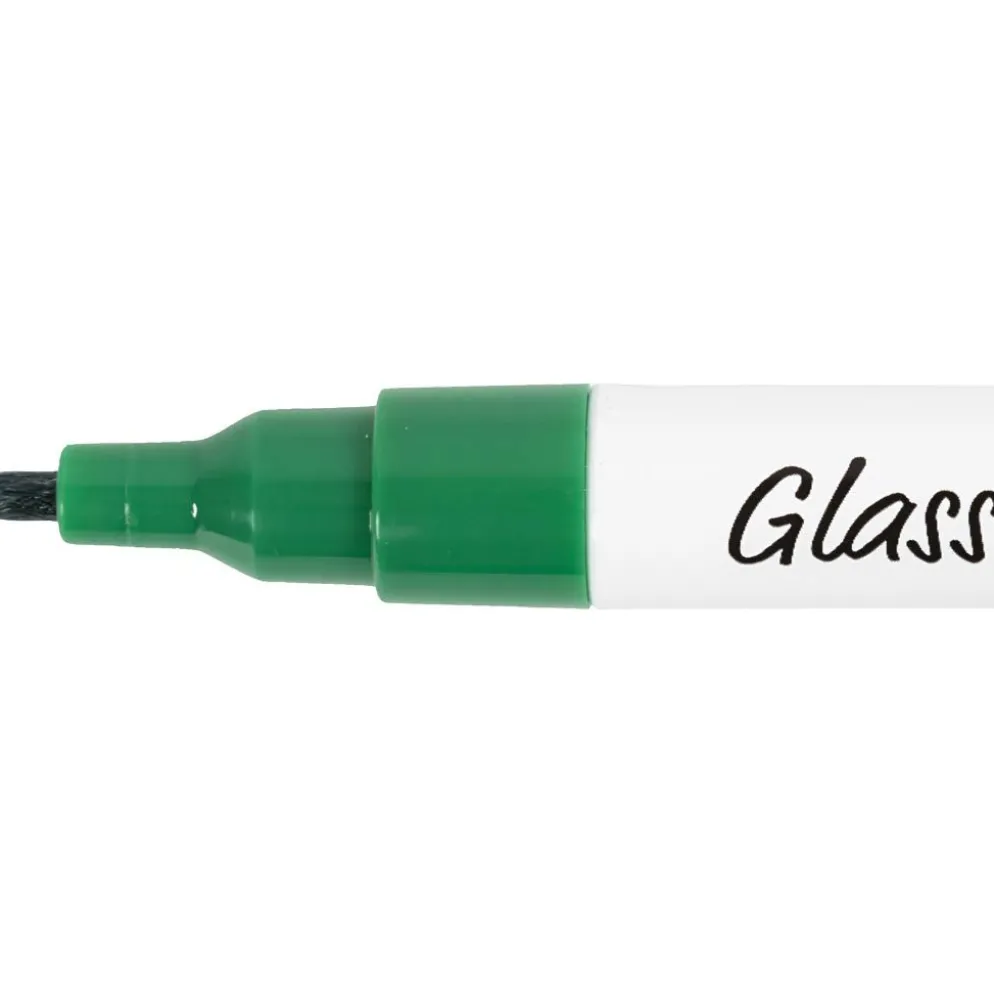 Glas- och porslinstusch, spets 1-2 mm, semi opaque, mixade färger, 12 st./ 1 förp.