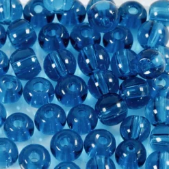Glaspärlor, Dia. 4 mm, Hålstl. 1 mm, turkos, 45 st./ 1 förp.