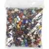 Glaspärlor, stl. 7-18 mm, Hålstl. 1 mm, ca. 600 st., mixade färger, 1000 g/ 1 förp.