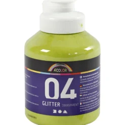 Glitterakrylfärg, limegrön, 500 ml/ 1 flaska