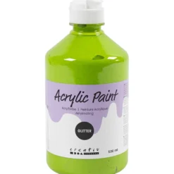 Glitterakrylfärg, mixade färger, 3000 ml, 6x500 ml/ 1 förp.