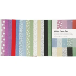 Glitterpapper i block, A4, ark 210x297 mm, 150 g, 30 ark/ 1 st.