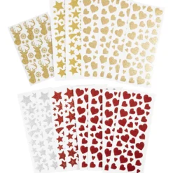 Glitterstickers, ark 10x24+12x18,5 cm, 8 ark/ 1 förp.