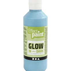 Glow in the Dark, Självlysande Färg, fluorescerande ljusblå, 250 ml/ 1 flaska