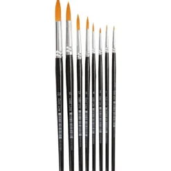 Gold Line-penslar, nr. 0+1+2+4+8+12+18+22, L: 16,5-21 cm, B: 1-8 mm, runda, 8 st./ 1 förp.