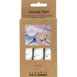 Gouachefärg, vit, 3x20 ml/ 1 förp.