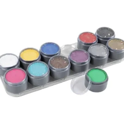 Grimas ansiktsfärg - sminkpalett, mixade färger, 180 ml, 12x15 ml/ 1 st.