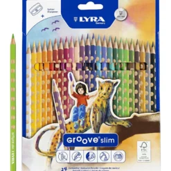 Groove Slim färgpennor, L: 18 cm, kärna 3,3 mm, mixade färger, 24 st./ 1 förp.