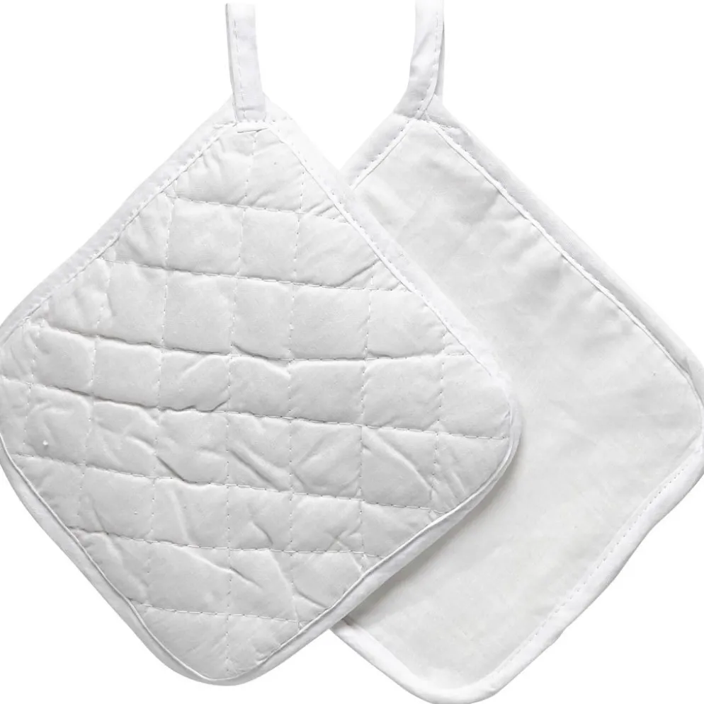 Grytlappar, stl. 20x20 cm, 145 g, vit, 1 par/ 1 förp.