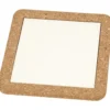 Grytunderlägg med korkramar, stl. 15,5x15,5x1 cm, vit, 2 st./ 1 förp.