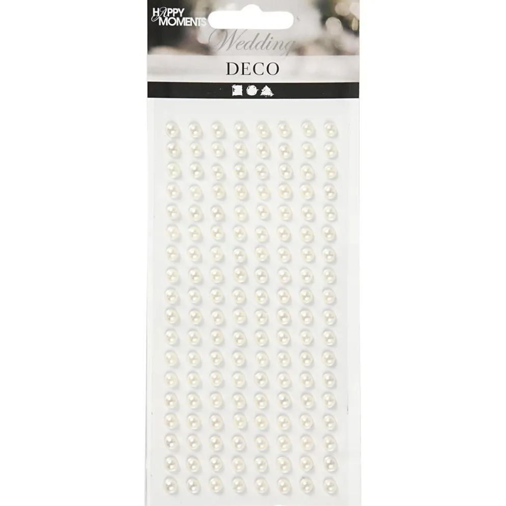 Halvpärlor, Dia. 5 mm, vit, 144 st./ 1 förp.
