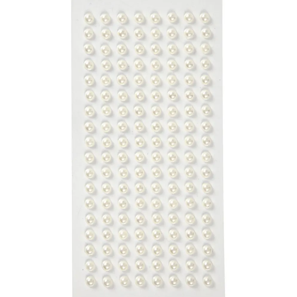 Halvpärlor, Dia. 5 mm, vit, 144 st./ 1 förp.