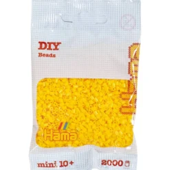 Hama MINI rörpärlor, stl. 2,5x2,5 mm, mini, gul, 2000 st./ 1 förp.