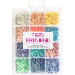 Heishi pärlset, Dia. 6 mm, Hålstl. 1 mm, pastellfärger, 1750 st./ 1 förp.