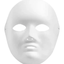 Helmask av papp, H: 22 cm, B: 17 cm, vit, 1 st.