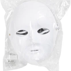 Helmask av papp, H: 22 cm, B: 17 cm, vit, 10 st./ 1 förp.
