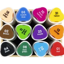 Illustration marker, spets 1+8 mm, standardfärger, 12 st./ 1 förp.