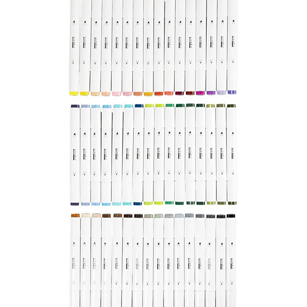Illustration marker, spets 1+8 mm, standardfärger, 48 st./ 1 förp.