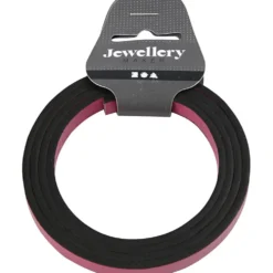 Imiterat Läderband, B: 10 mm, tjocklek 3 mm, rosa, 1 m/ 1 förp.