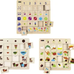 Inlärningsspel, Placering + Storlek + Siffror, 12-25 brickor, 1 förp.