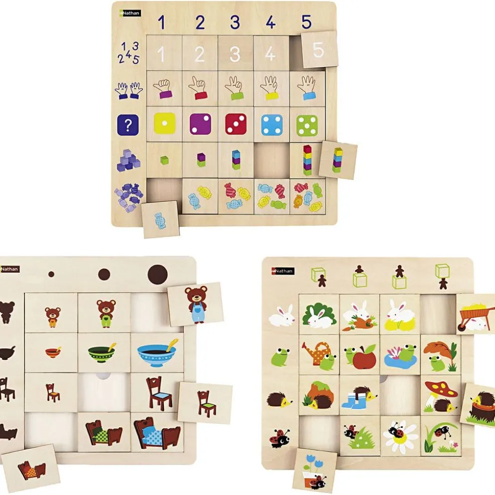 Inlärningsspel, Placering + Storlek + Siffror, 12-25 brickor, 1 förp.