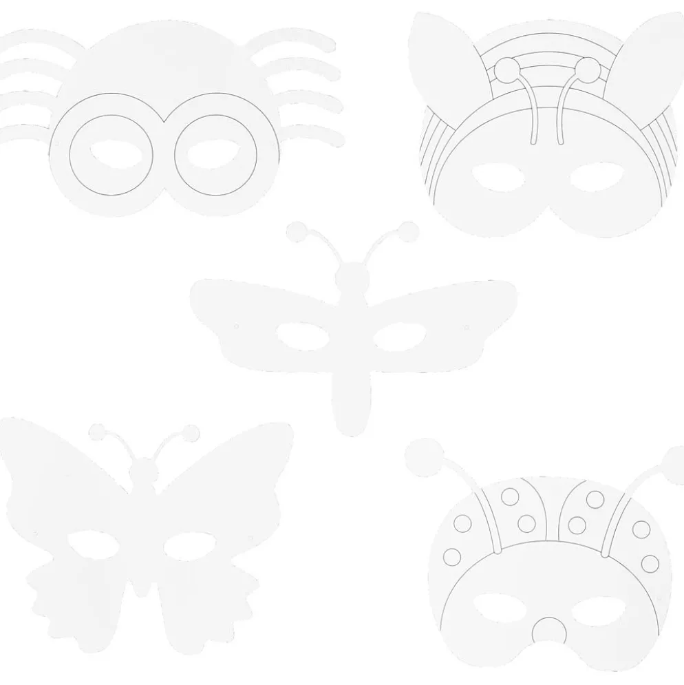 Insektsmasker, H: 14-17 cm, B: 19,5-23 cm, 230 g, vit, 16 st./ 1 förp.