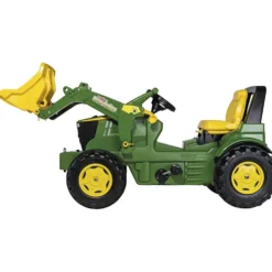 John Deere-traktor med skopa framtill, H: 54 cm, L: 150 cm, B: 75 cm, grön, 1 st.