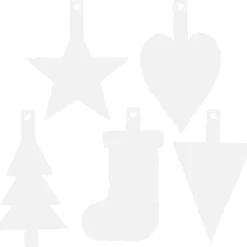 Juldekorationer, H: 23,5-26,5 cm, B: 15,5-20,5 cm, vit, 100 st./ 1 förp.
