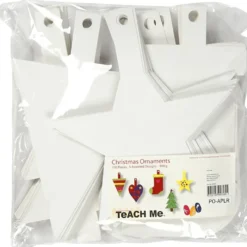 Juldekorationer, H: 23,5-26,5 cm, B: 15,5-20,5 cm, vit, 100 st./ 1 förp.