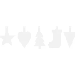 Juldekorationer, H: 23,5-26,5 cm, B: 15,5-20,5 cm, vit, 100 st./ 1 förp.